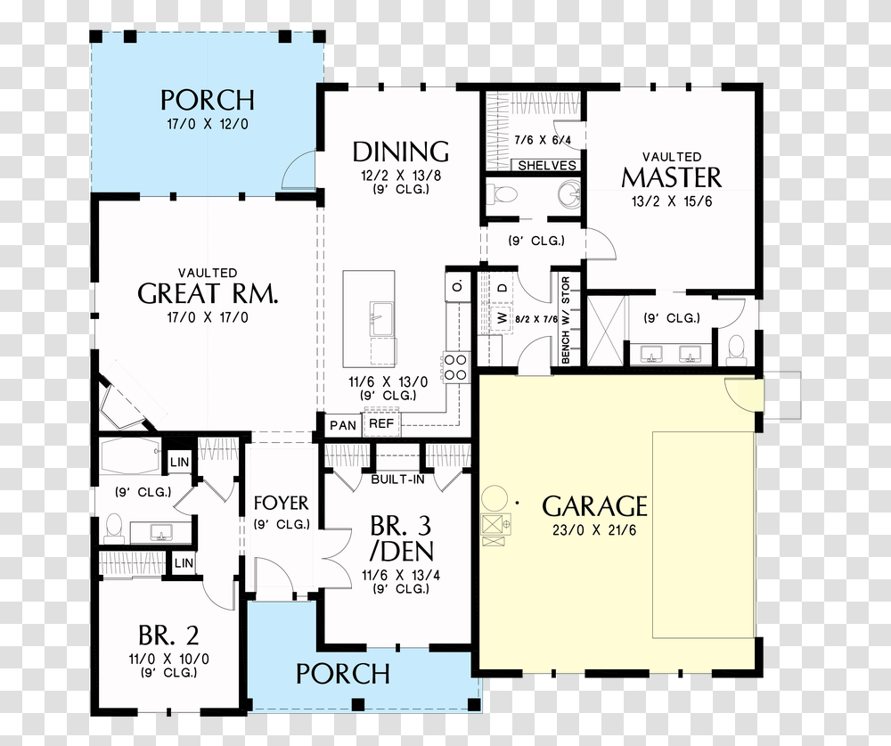 Main Floor Plan Image For Mascord Elm Tree Farm All Floor Plan, Diagram, Plot, Flyer, Poster Transparent Png