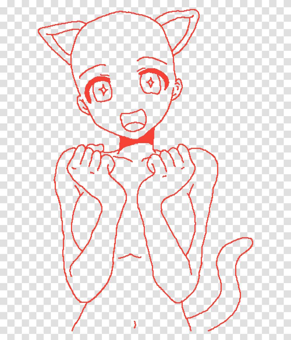 Main Image Cat Girl Base By Basecreator101 Anime Cat Girl Base, Hand, Fist, Stencil Transparent Png
