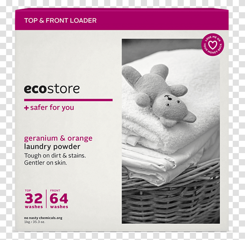 Main Product Photo Ecostore Laundry Powder, Teddy Bear, Toy, Bath Towel, Paper Transparent Png