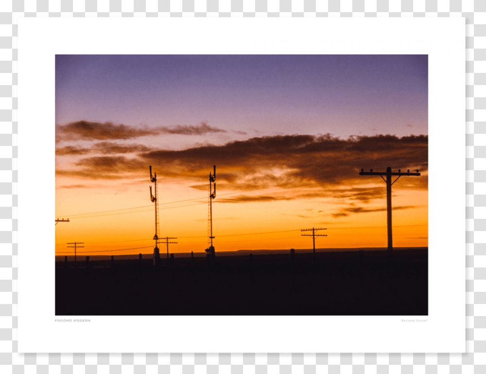 Main Railroad Sunset, Outdoors, Nature, Sky, Dusk Transparent Png