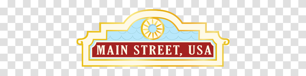 Main Street U S A Logo Taulia Fpc Disneyland, Label, Outdoors Transparent Png