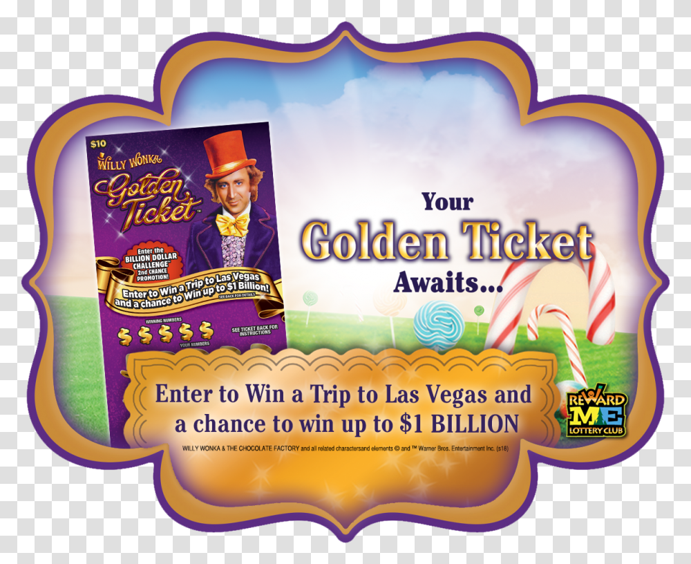 Maine Lottery Golden Ticket, Label, Text, Person, Advertisement Transparent Png