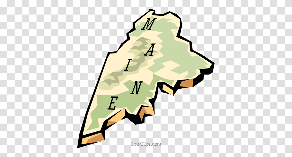 Maine State Map Royalty Free Vector Clip Art Illustration, Diagram, Plant, Tree, Plot Transparent Png