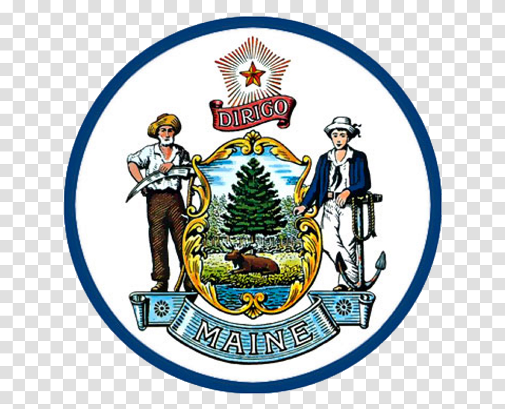 Maine State Seal Flag Maine State Seal, Person, Human, Logo Transparent Png