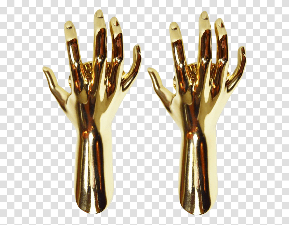 Maison Arlus Gold Hands Sconces A Pair Gold Hands, Bronze, Trophy, Hook, Arrow Transparent Png