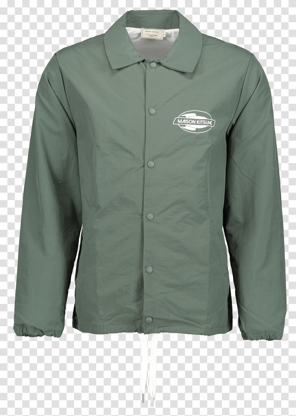 Maison Kitsune Green Windbreaker Size, Apparel, Coat, Jacket Transparent Png