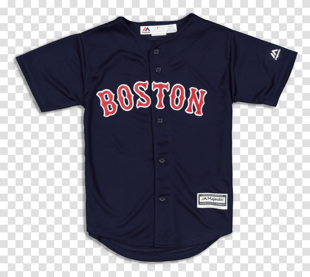 Majestic Athletic Kids Boston Red Sox Replica Jersey Navy Baseball Uniform, Clothing, Apparel, Shirt, T-Shirt Transparent Png