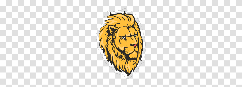 Majestic Lion Head Mascot Sticker, Wildlife, Animal, Mammal Transparent Png