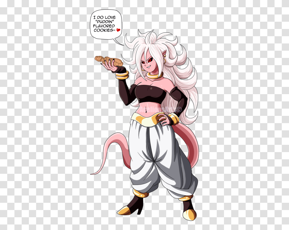 Majin Dragon Ball Fighterz Android Goku And Android 21 Love, Comics, Book, Manga, Person Transparent Png