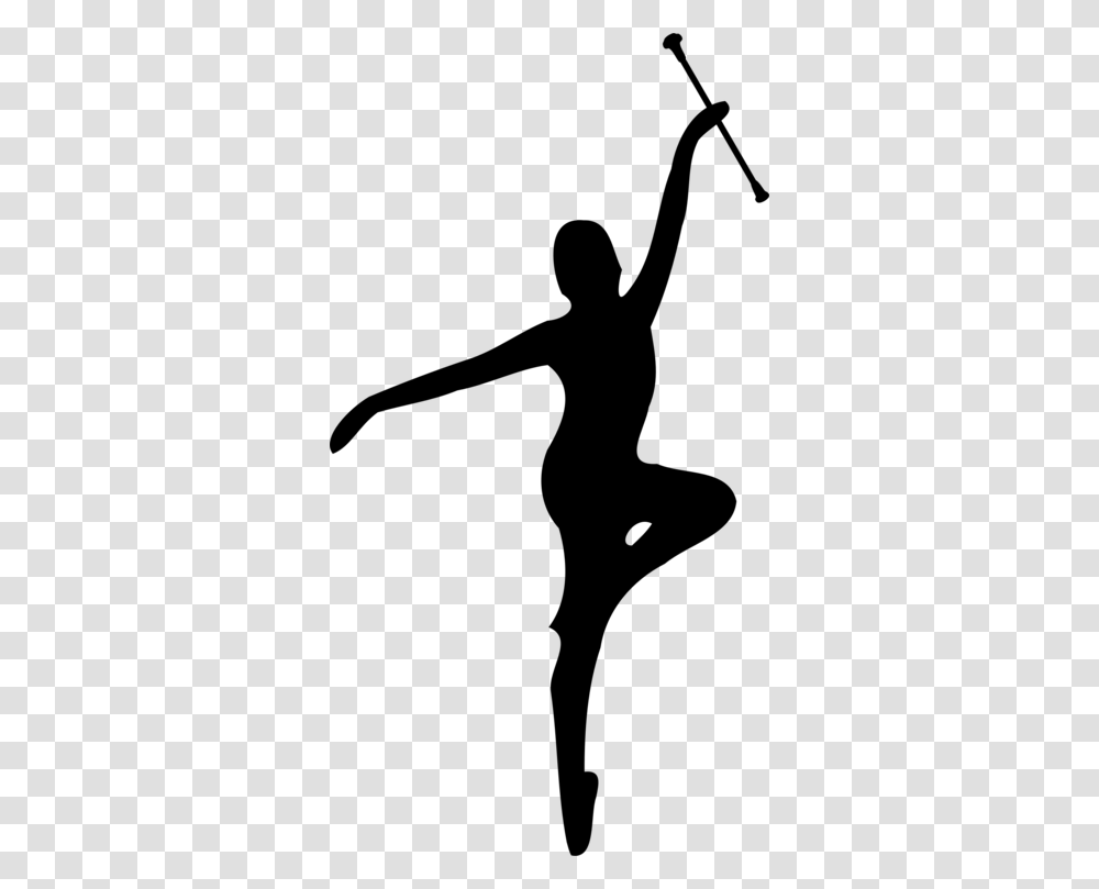 Majorette Baton Twirling Silhouette Dance Marching Band Free, Gray, World Of Warcraft Transparent Png
