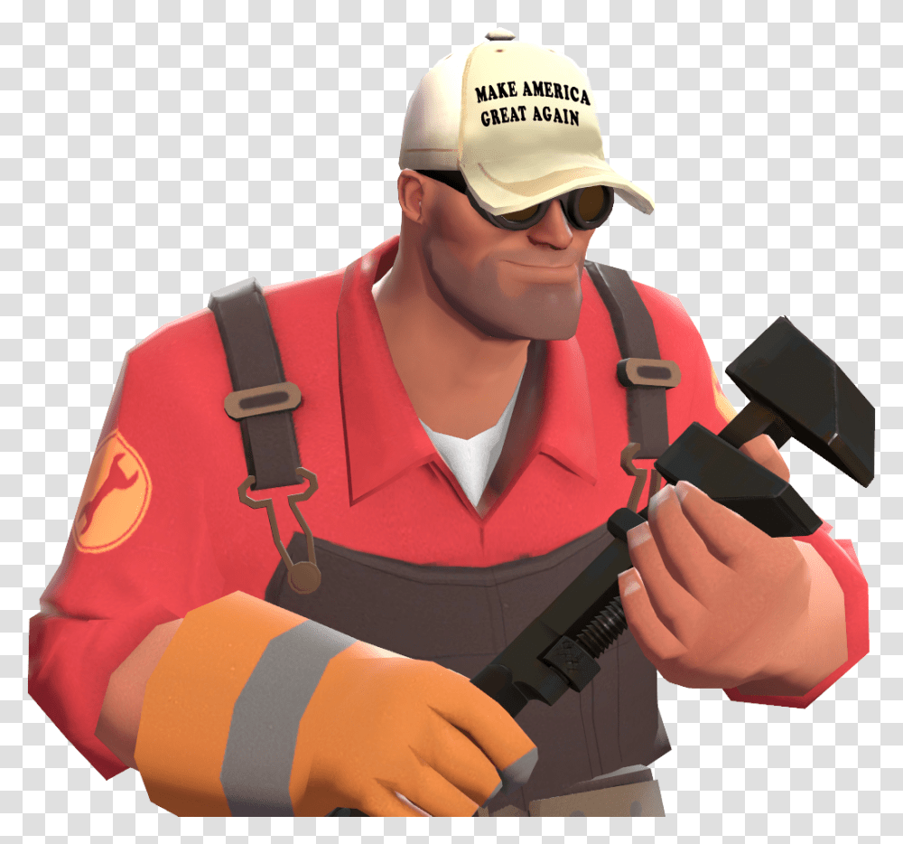 Make America Great Again Team Fortress 2 Crippled Face Full Of Festive, Person, Helmet, Military Uniform Transparent Png