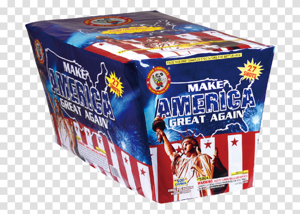 Make America Great Again Xl Aerials Case Make America Great Again Firework, Person, Box, Outdoors, Nature Transparent Png