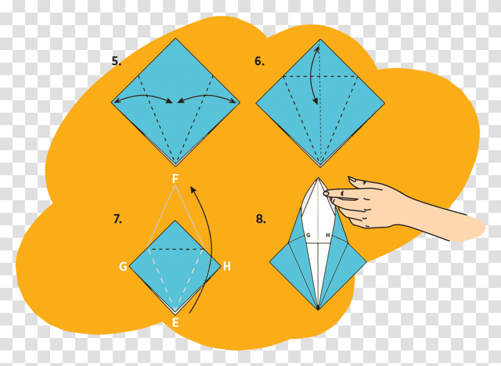 Make An Origami Paper Stork Geometric, Toy, Kite Transparent Png