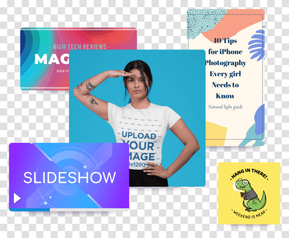 Make Mockups Logos Videos And Designs In Seconds Latina Shirt, Poster, Advertisement, Flyer, Paper Transparent Png