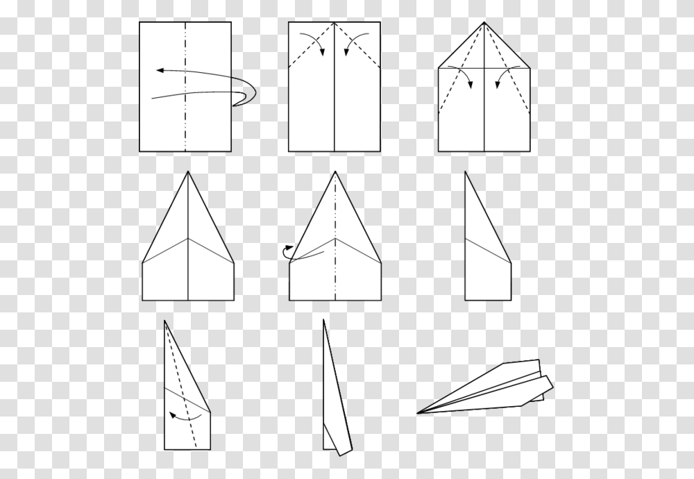Make Paper Airplane Step By Step, Arrow, Pattern, Stencil Transparent Png