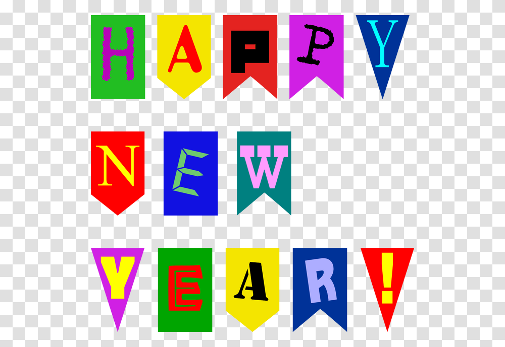 Make Quick New Year Cards With This Printable Banner Free, Alphabet, Word, Number Transparent Png