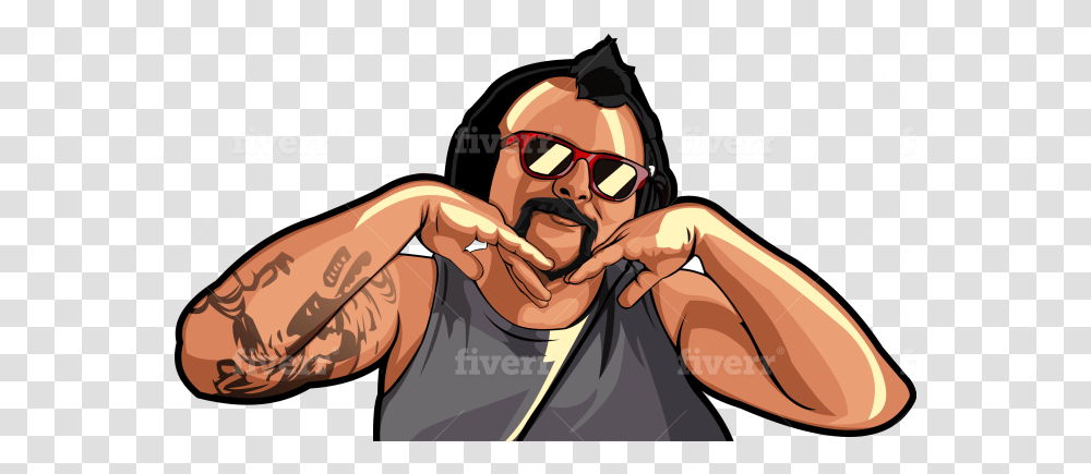 Make Vektor Art Gta San Andreas Style From Your Photo By Ridhoa Cartoon, Sunglasses, Accessories, Face, Person Transparent Png