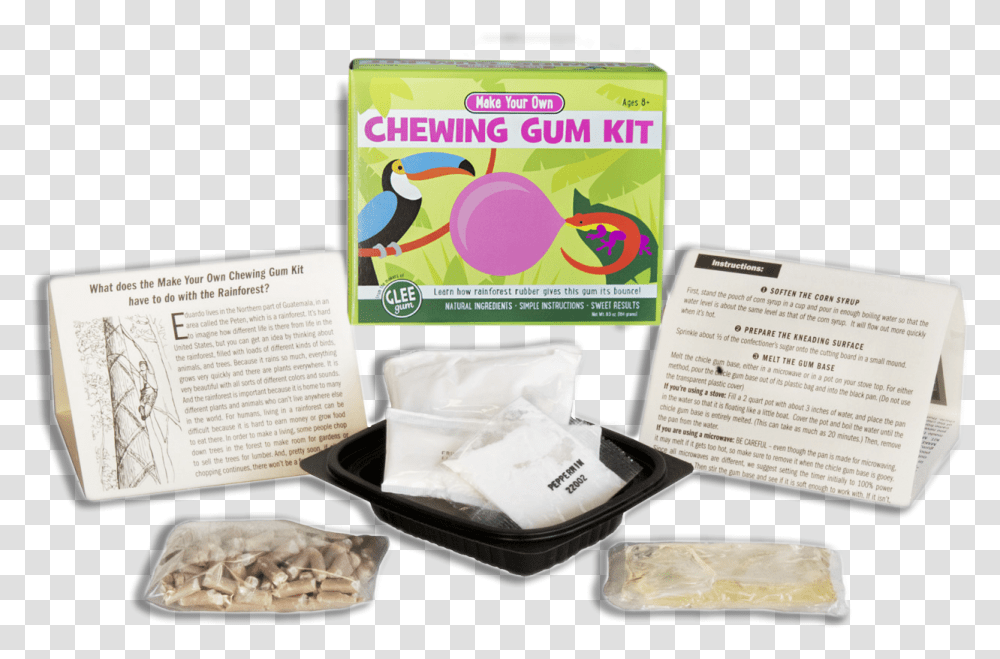 Make Your Own Chewing Gum Kit With Ingredients, Bird, Animal, Label Transparent Png