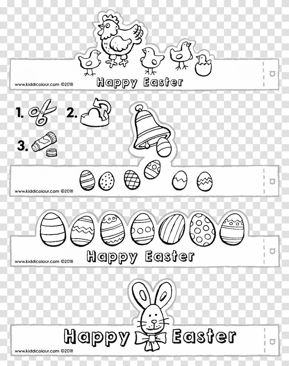 Make Your Own Easter Egg Holders Colouring, Word, Number Transparent Png