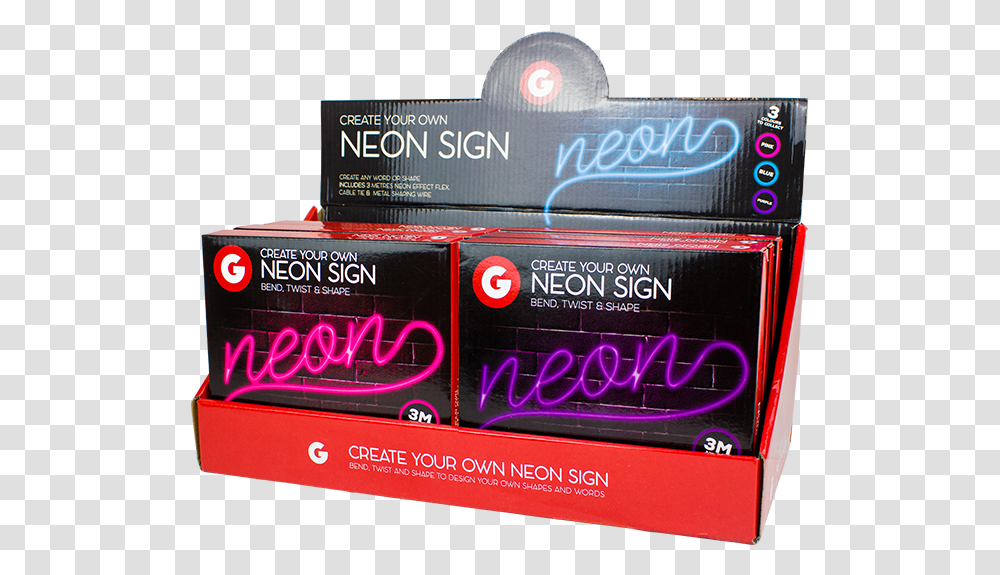 Make Your Own Neon Sign Neon Lights Make Your Own, Box, Paper, Gum Transparent Png