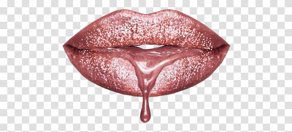 Makeup Artist Rose Gold Dripping Lips Rose Gold Glitter Lips, Mouth, Sweets, Food, Confectionery Transparent Png