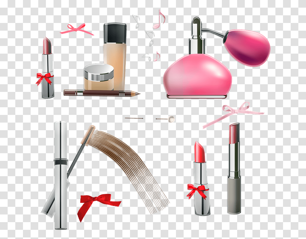 Makeup Brushes, Lipstick, Cosmetics Transparent Png