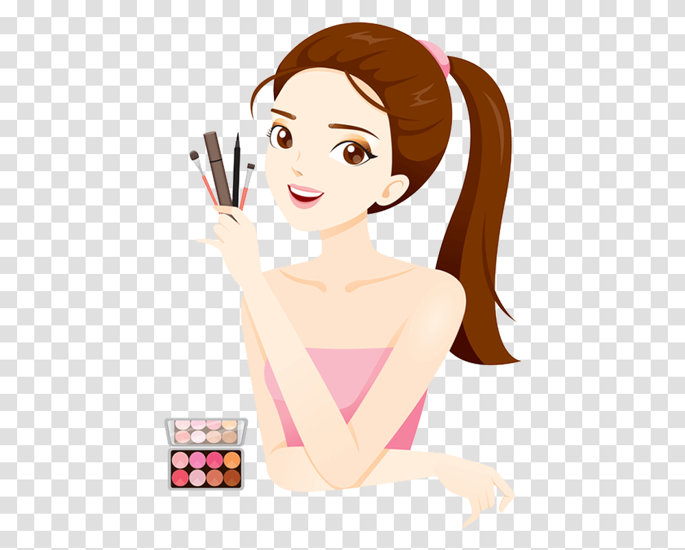 Makeup Clipart Make Up Cartoon, Label, Person, Cosmetics, Face Transparent Png