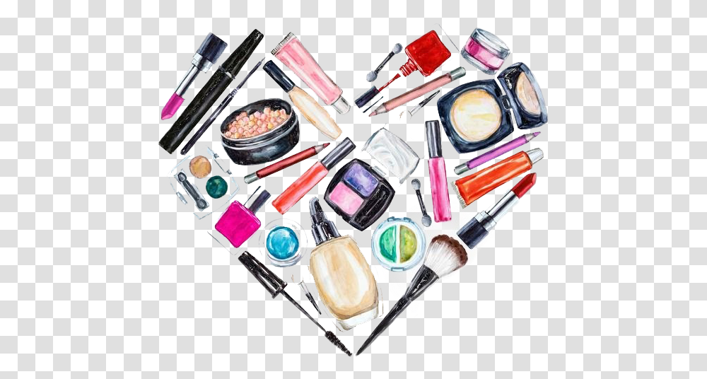 Makeup Cosmetic Image Watercolour Painting Of Makeup, Cosmetics, Lipstick, Face Makeup Transparent Png