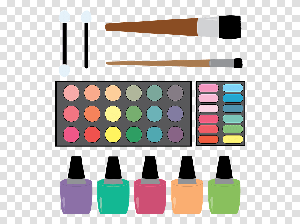 Makeup Cosmetics Fashion Eyeshadow Brush Nail Polish And Make Up Clipart, Palette, Paint Container, Urban, Rubber Eraser Transparent Png