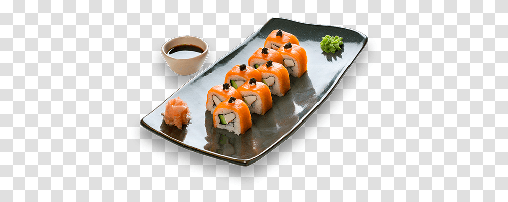 Maki Smoked Salmon Roll, Sushi, Food, Meal, Dish Transparent Png
