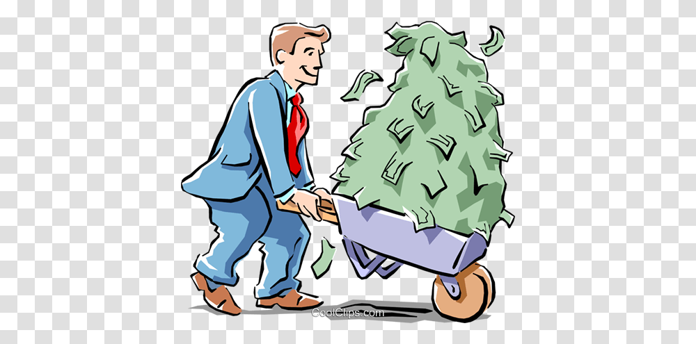 Making Money Royalty Free Vector Clip Art Illustration, Tree, Plant, Ornament, Person Transparent Png