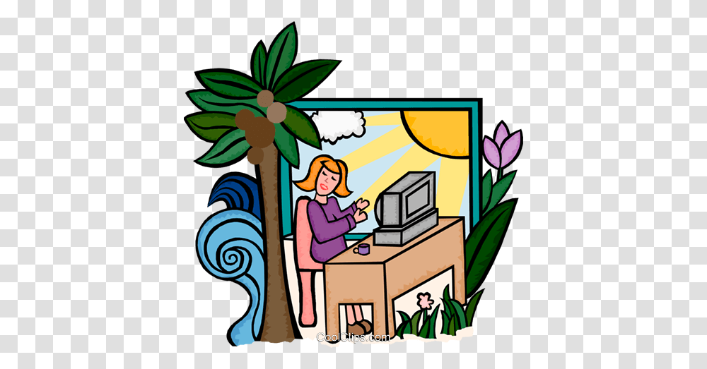 Making Your Work Place Comfortable Royalty Free Vector Clip Art, Person, Female, Stained Glass Transparent Png