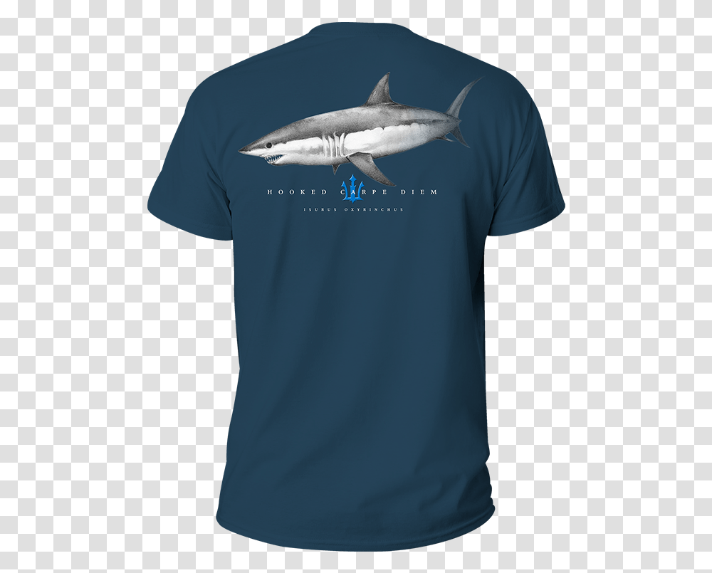Mako T Shirt Short Sleeve Hooked Carpe Diem Great White Shark, Apparel, Animal, Sea Life Transparent Png