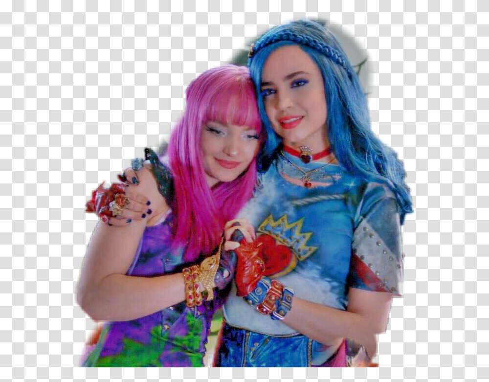 Mal And Evie Descendants 3 Mal And Evie Space Between, Clothing, Costume, Person, Accessories Transparent Png
