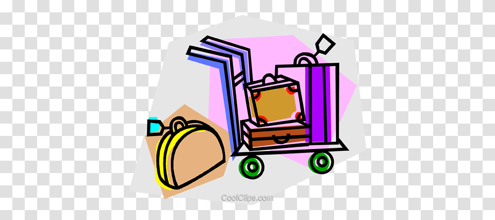 Malas Em Um Dolly Livre De Direitos Vetores Clip Art, Bulldozer, Vehicle, Transportation Transparent Png