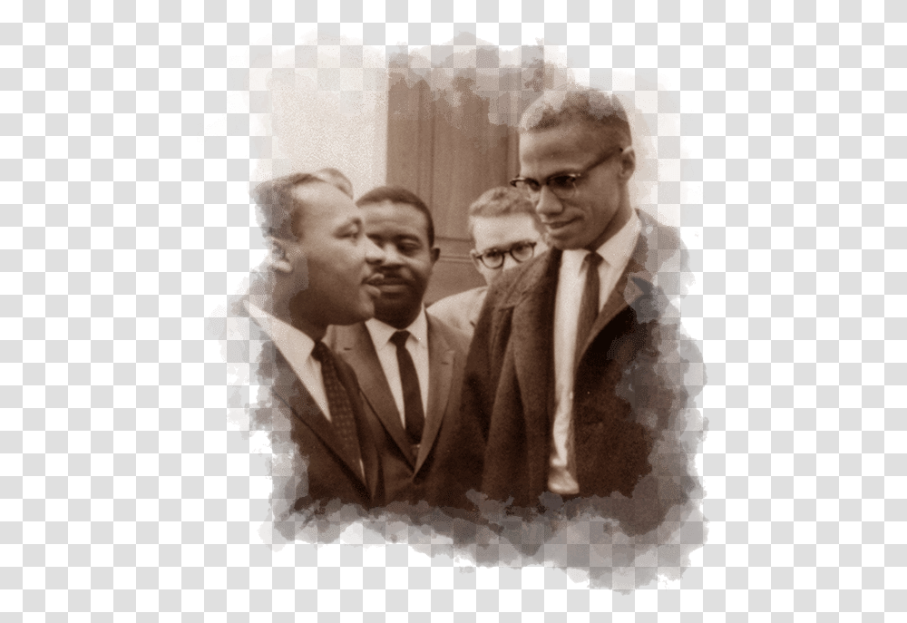 Malcolm X Malcolm X And Mlk, Person, Tie, Glasses Transparent Png