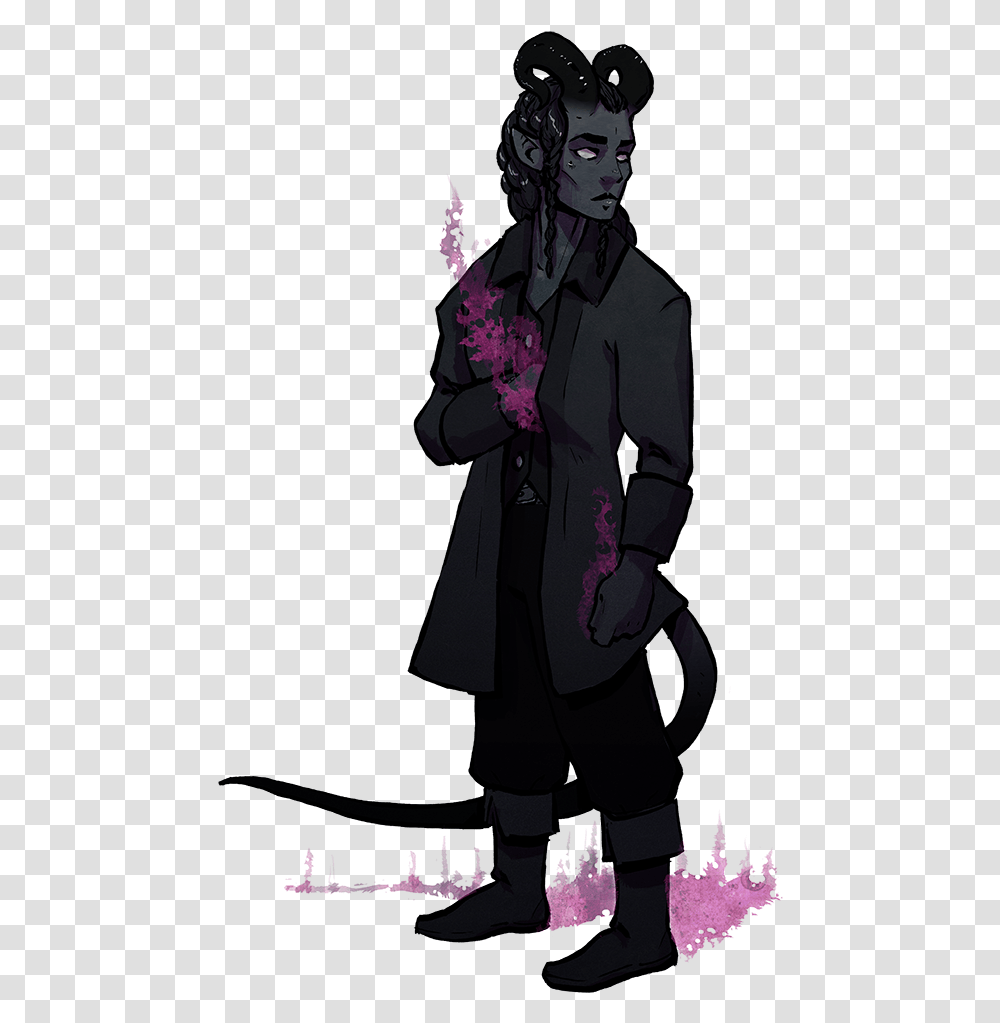 Male Black Skinned Tiefling, Performer, Person, Overcoat Transparent Png