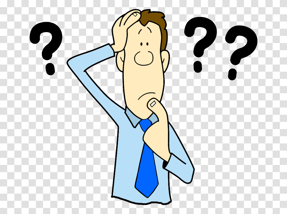 Male Clipart Confused Customer Confused, Face, Tie, Hand Transparent Png