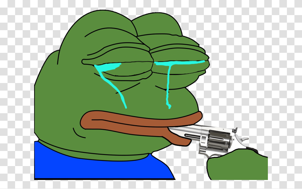 Male Depression Through The Lens Of 4chan Pepe The Frog Gun, Weapon, Weaponry, Handgun Transparent Png