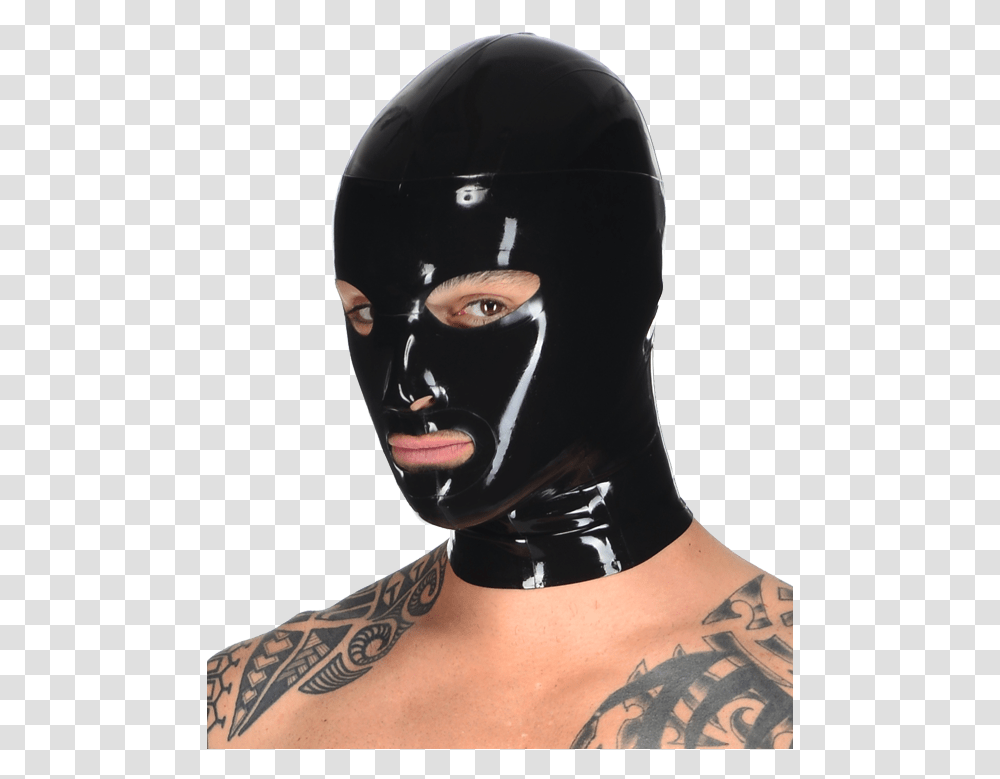Male Full Face Hood Latex Hood For Men, Skin, Helmet, Apparel Transparent Png