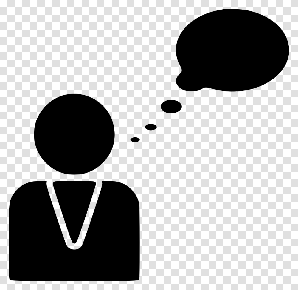 Male Person User Chat Message Bubble Thinking Idea Icon, Silhouette, Stencil Transparent Png