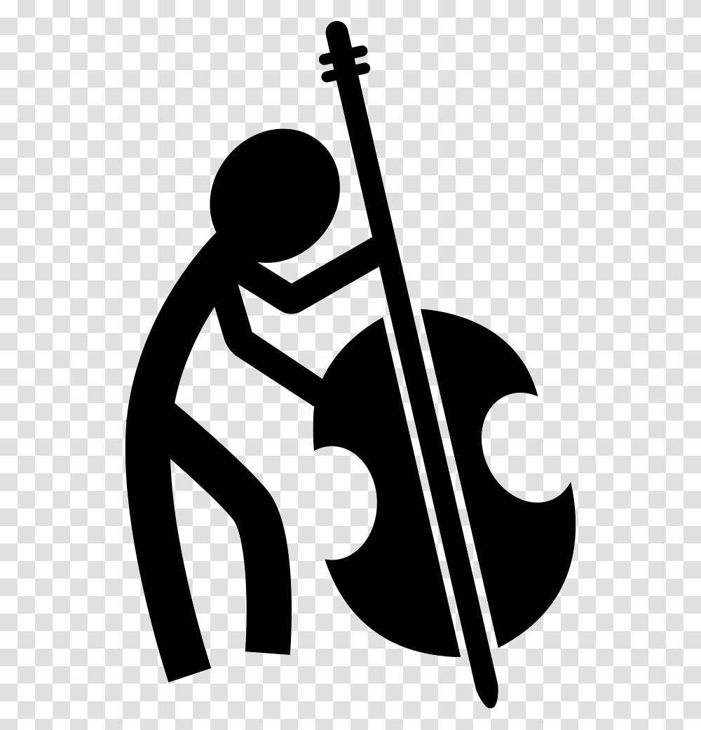 Male Playing Cello, Axe, Tool, Stencil Transparent Png