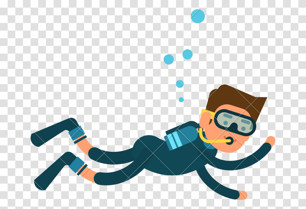 Male Scuba Diver Cartoon Character, Person, Goggles, Accessories, Sport Transparent Png