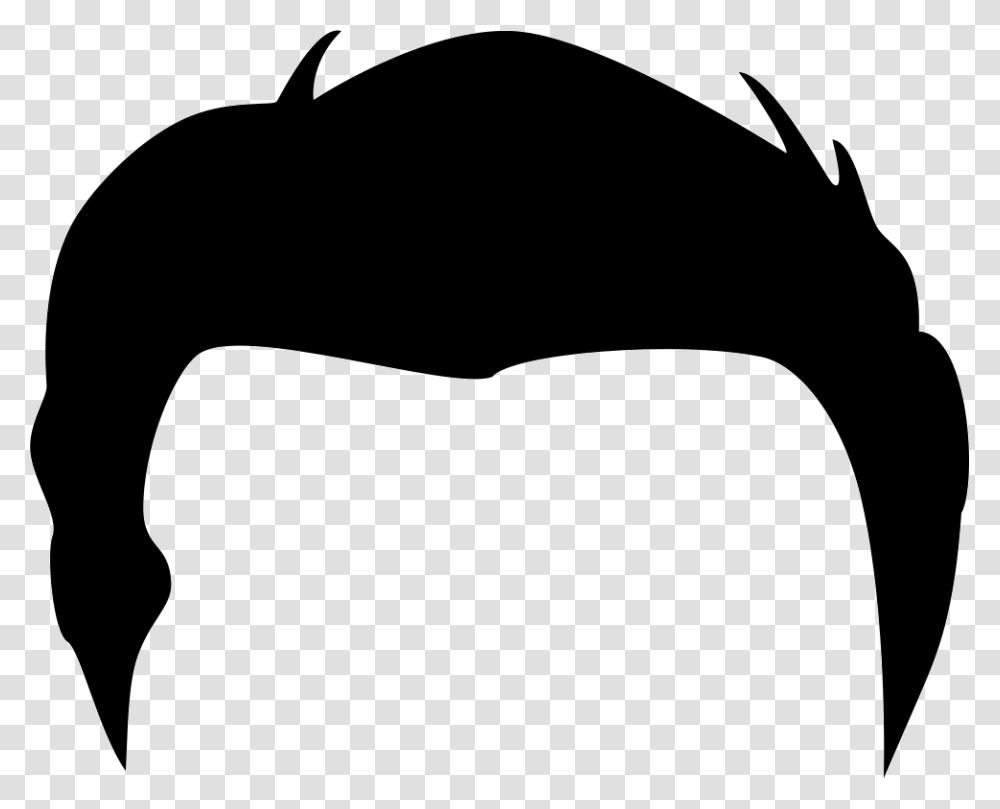 Male Short Hair Wig Shape Boy Hair Clipart Black And White, Silhouette, Stencil, Cushion, Mustache Transparent Png