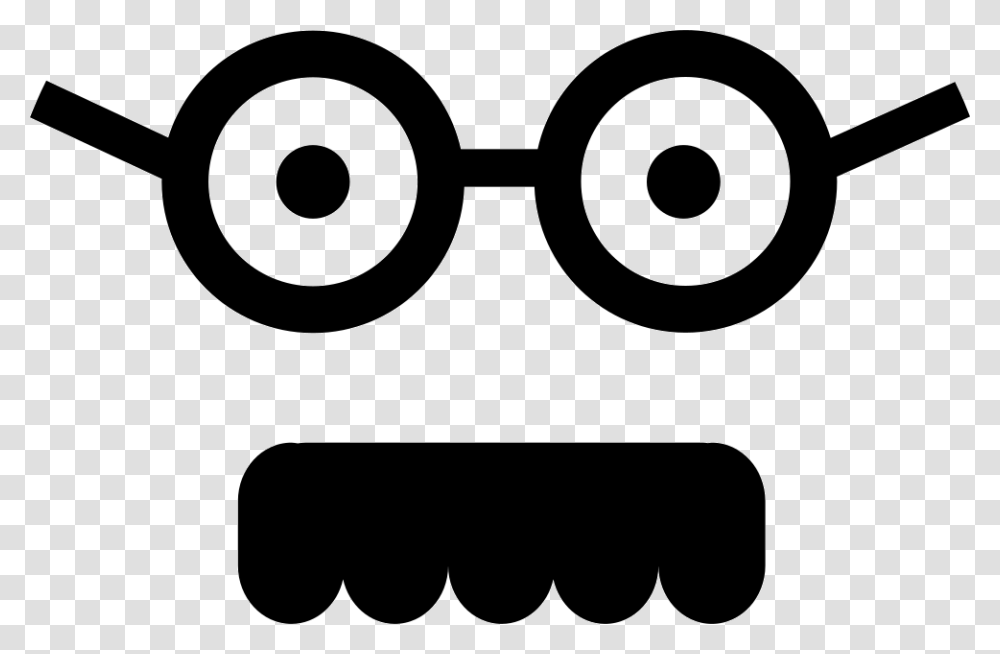 Male Square Face With Glasses And Mustache Square Face, Stencil, Robot, Traffic Light Transparent Png