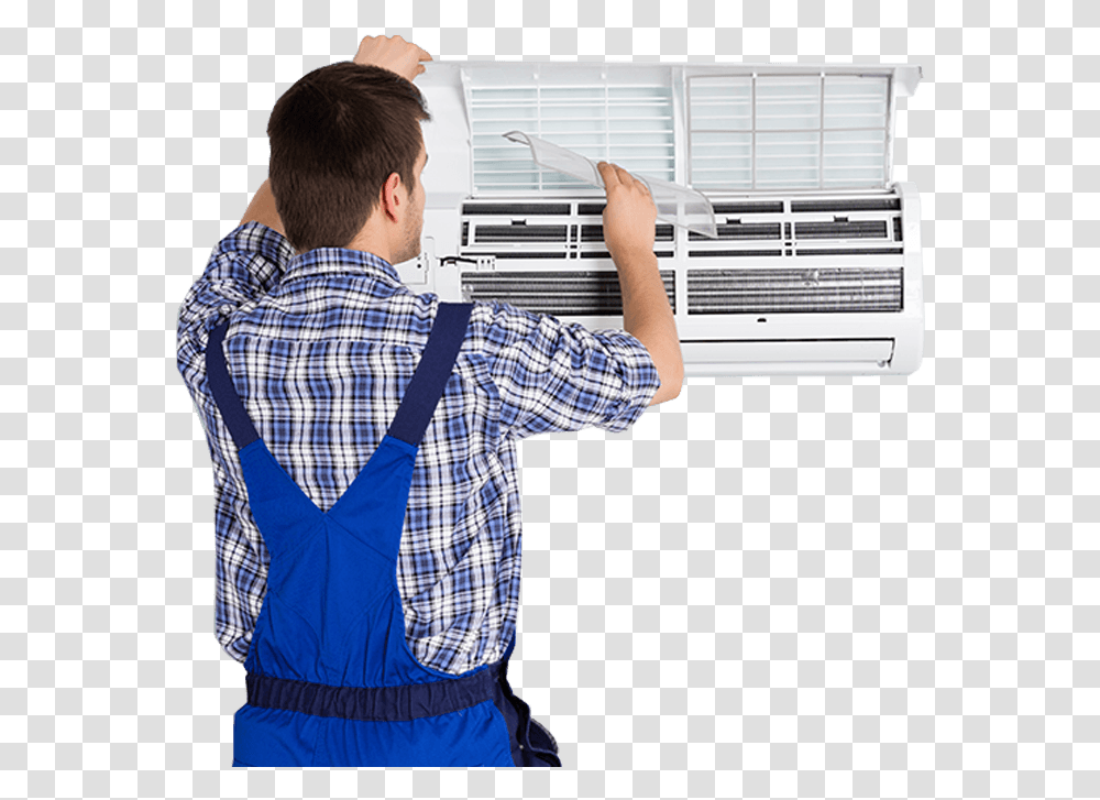 Male Technician Repairing And Cleaning Ac Ac Repairing, Person, Human, Air Conditioner, Appliance Transparent Png