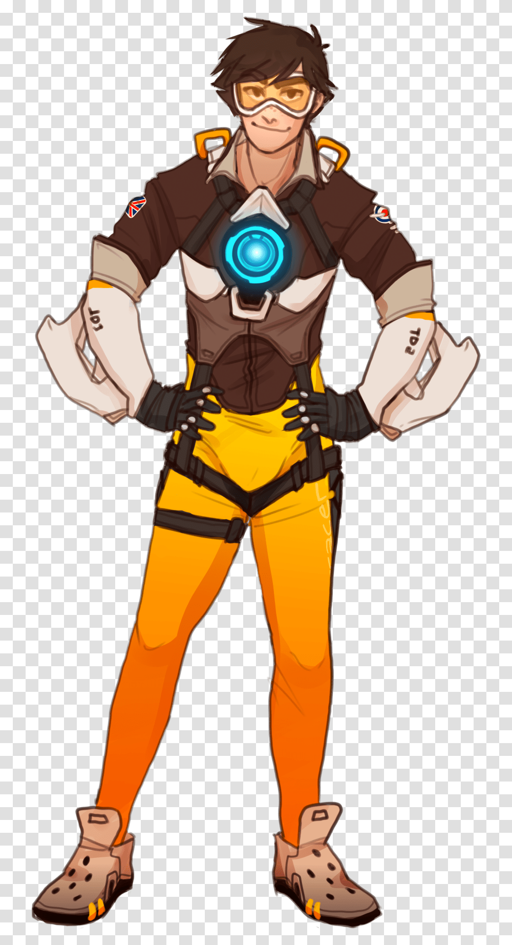 Male Tracer Overwatchjust A Sketch I Have A Thing Male Tracer Overwatch, Person, Costume, Hand Transparent Png