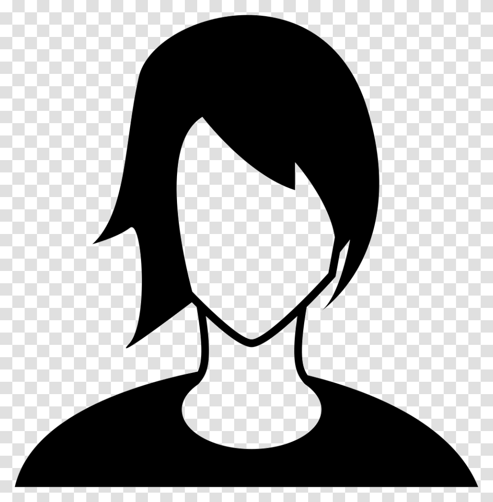 Male With Long Hair Cartoon Boy With Long Hair, Silhouette, Stencil, Label Transparent Png