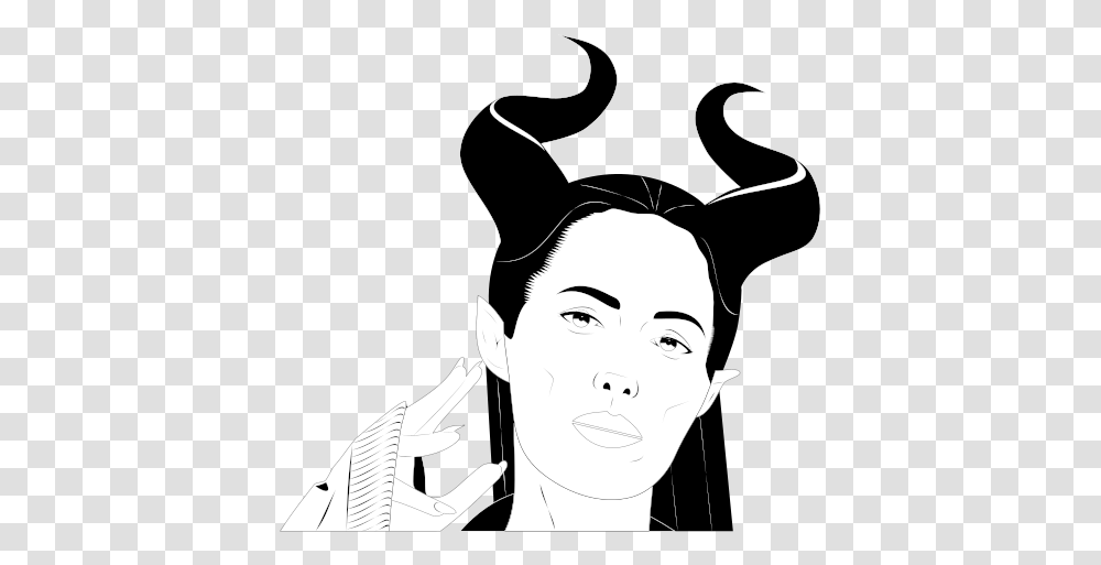 Maleficent Free Maleficent Horns Vector, Person, Human, Stencil, Head Transparent Png