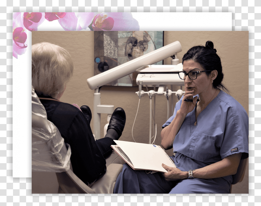 Malek Periodontics Patient Sitting, Person, Clinic, Glasses Transparent Png
